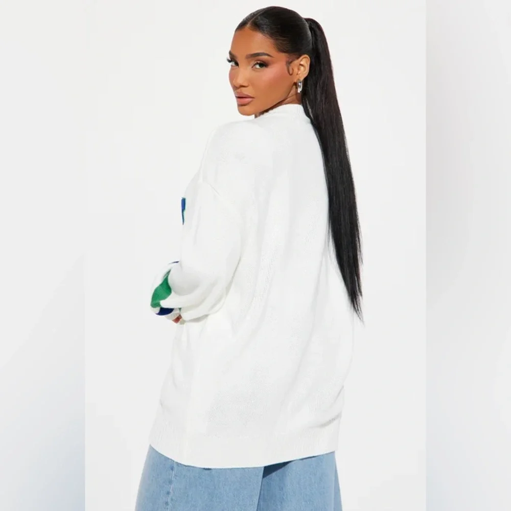 Fashion Nova Book Smart Cardigan - Ivory/combo L - Picture 5 of 6